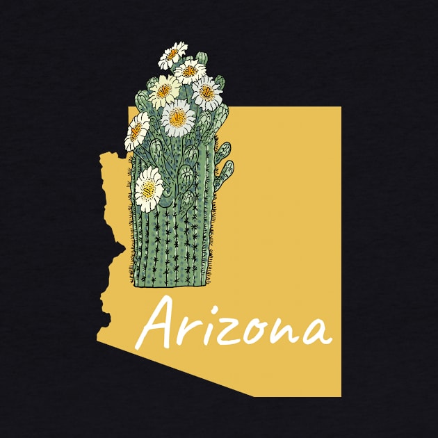 Arizona Saguaro Cactus State Flower by SunburstGeo